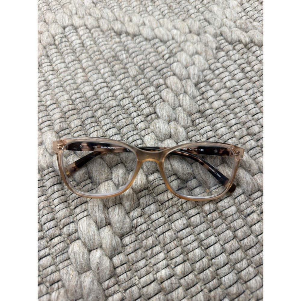 Marchon NYC Eyeglasses Women Peach Tortoise Rectangular Frames ONLY